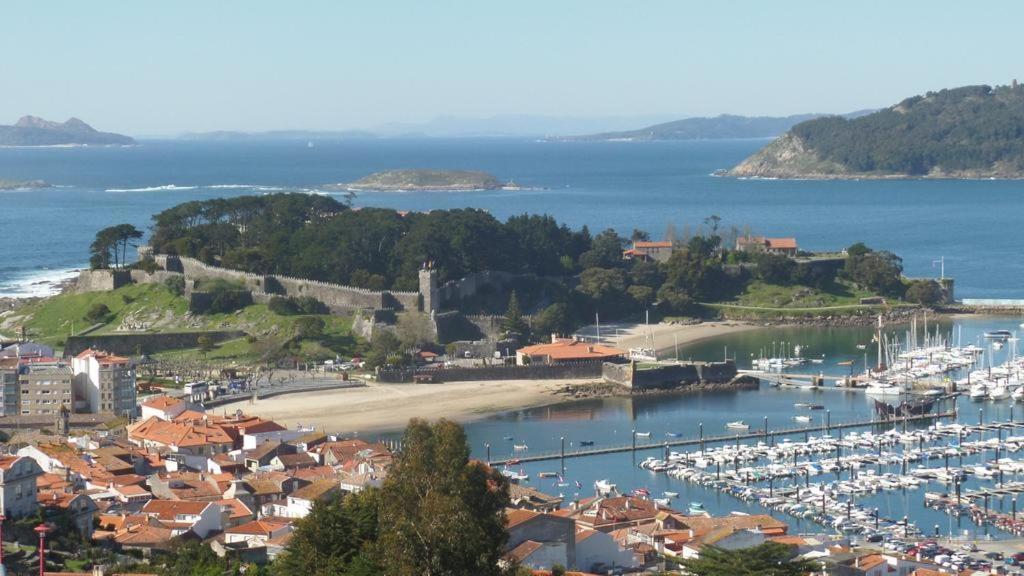 Estudio Impresionantes Vistas Con Terraza Y Piscina Baiona Eksteriør billede