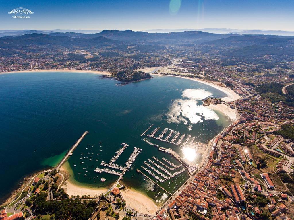 Estudio Impresionantes Vistas Con Terraza Y Piscina Baiona Eksteriør billede