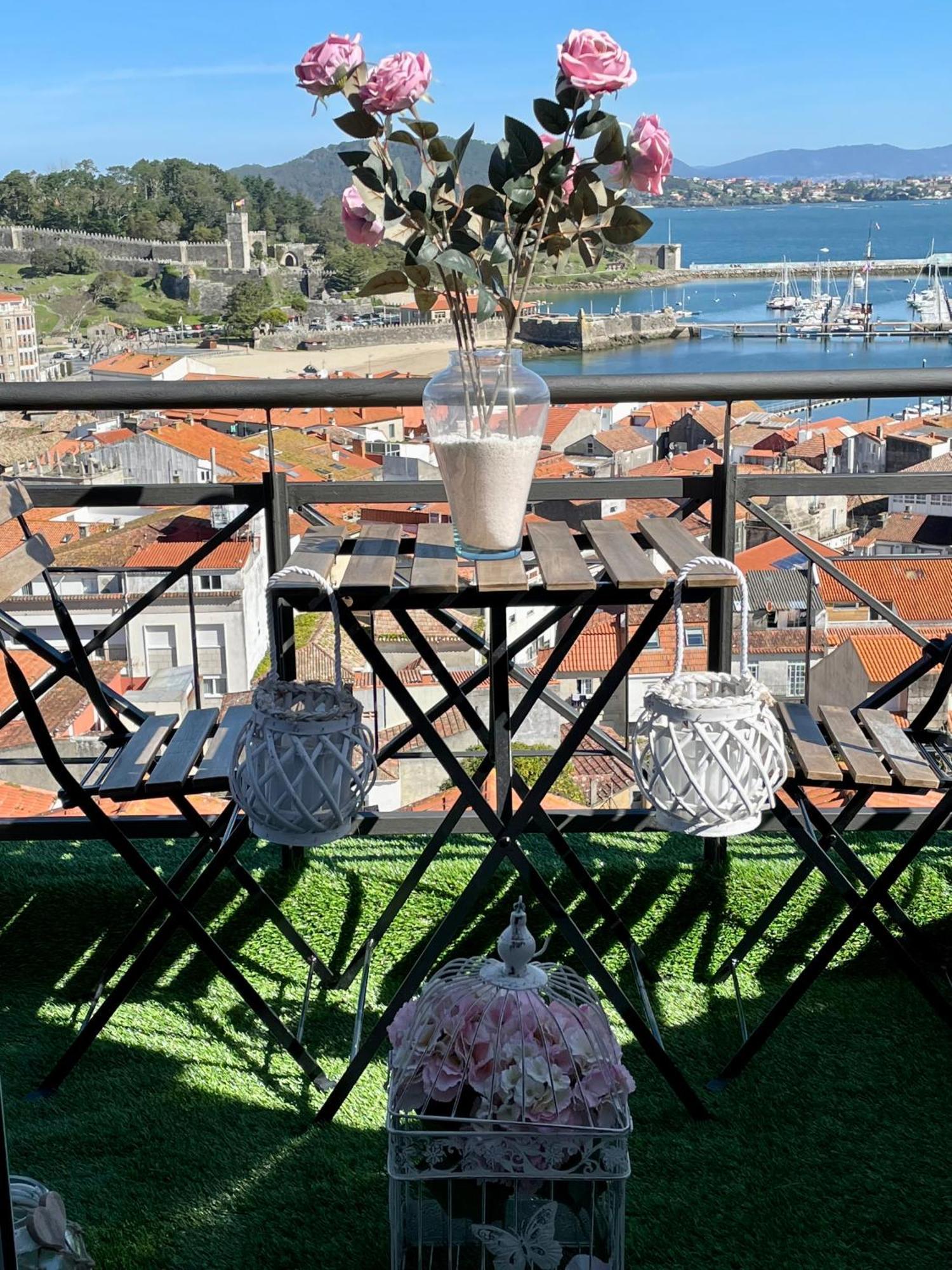 Estudio Impresionantes Vistas Con Terraza Y Piscina Baiona Eksteriør billede